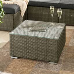 FurnitureboxUK Orlando Rattan Garden Coffee Table with Central Ice Bucket in Grey - thumbnail 2