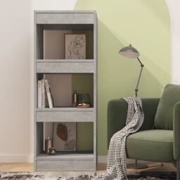 Berkfield Home Book Cabinet/Room Divider Concrete Grey 40x30x103 cm Engineered Wood - Size: 40 x 30 x 103 cm - thumbnail 3