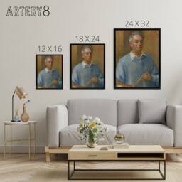 "Artery8 Artist Self Portrait William James Glackens Framed Canvas Wall Art - Size: W12"" x H16""" - thumbnail 4