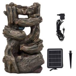 Living and Home Solar-Powered Garden Fountain for Outdoor Water Displays in Grey - thumbnail 1