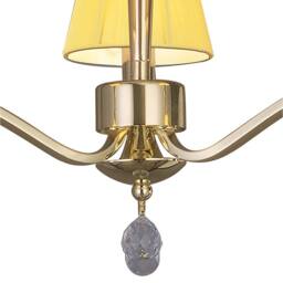 Netlighting Siena Semi Flush Round Brass 3 Light E14 Amber Cream Shades in Yellow - thumbnail 5