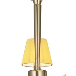 Netlighting Siena Semi Flush Round Brass 3 Light E14 Amber Cream Shades in Yellow - thumbnail 4