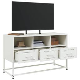 Berkfield Home TV Cabinet White 100.5x39x60.5 cm Steel - thumbnail 5