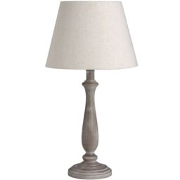 Hill Interiors Teos Table Lamp (UK Plug) in Beige - thumbnail 1