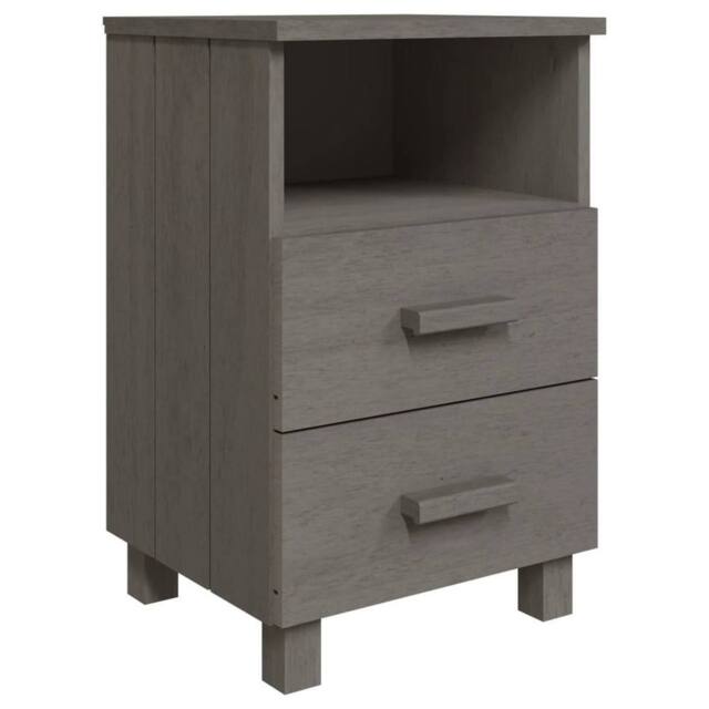 Berkfield Home Decorative Bedside Cabinets HAMAR 2 pcs Light Grey 40x35x62 cm So - Size: 40 x 35 x 62 cm - image 1