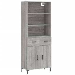 Berkfield Home Highboard Grey Sonoma 69.5x34x180 cm Engineered Wood - thumbnail 3