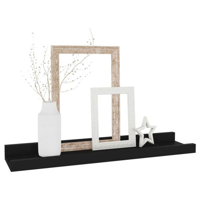 Berkfield Home Decorative Wall Shelves 4 pcs Black 40x9x3 cm - Size: 40 x 9 x 3 cm - image 1