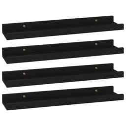 Berkfield Home Decorative Wall Shelves 4 pcs Black 40x9x3 cm - Size: 40 x 9 x 3 cm - thumbnail 3