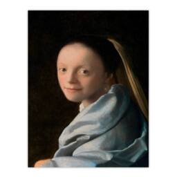 Artery8 Johannes Vermeer Framed Wall Art Print Study of a Young Woman in Black - Size: A4 - thumbnail 3