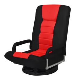 Costway Folding Floor Gaming Chair Adjustable 6-Position Floor Lazy Chair in Red - thumbnail 4