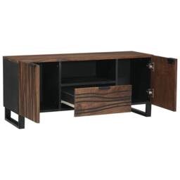 Berkfield Home TV Cabinet - 105 x 33.5 x 46 cm, Made from Solid Mango Wood in Brown - Size: 105 x 33.5 x 46 cm