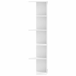 Berkfield Home Wall Corner Shelf White 36.5x36.5x140 cm Engineered Wood - thumbnail 4