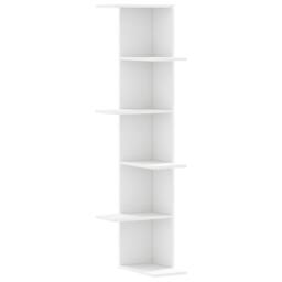 Berkfield Home Wall Corner Shelf White 36.5x36.5x140 cm Engineered Wood - thumbnail 2