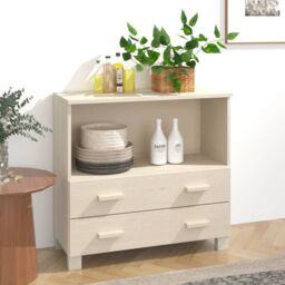 Berkfield Home Sideboard HAMAR Honey Brown 85x35x80 cm Solid Wood Pine - Size: 85 x 35 x 80 cm - thumbnail 1