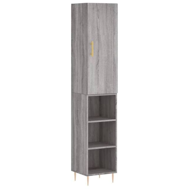 Berkfield Home Highboard Grey Sonoma 34.5x34x180 cm Engineered Wood - image 1