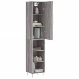 Berkfield Home Highboard Grey Sonoma 34.5x34x180 cm Engineered Wood - thumbnail 3