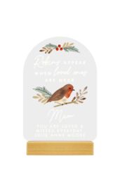 Personalised Memento Company Personalised Robins Appear Wooden Based LED Light in Light Brown - thumbnail 1