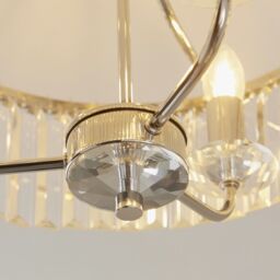 Netlighting 'ASCOLI' Stylish Dimmable Indoor Modern 3 Light Glass Ceiling Pendant in Grey - thumbnail 4