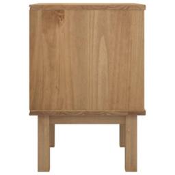 Berkfield Home Bedside Cabinet OTTA Brown&White 46x39.5x57cm Solid Wood Pine in White - Size: 46x39.5x57 cm - thumbnail 5