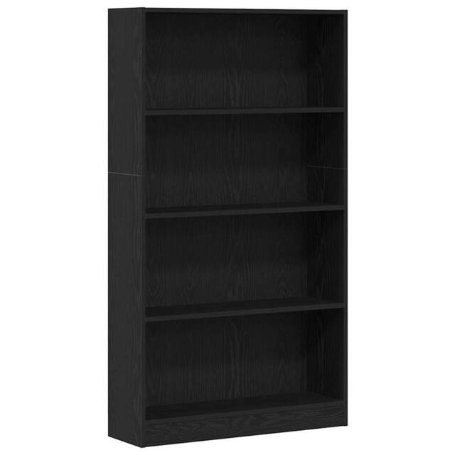 Berkfield Home 4-Tier Bookcase Black Oak 80x24x143 cm Engineered Wood - Size: 80 x 24 x 143 cm - image 1