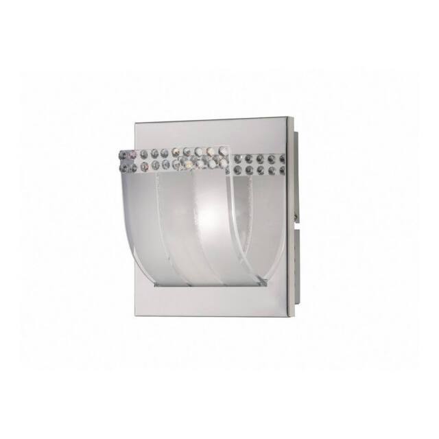 Netlighting Charis Flush Wall Lamp Switched 1 Light Polished Chrome Glass Crystal in Grey - image 1