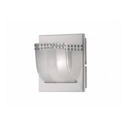 Netlighting Charis Flush Wall Lamp Switched 1 Light Polished Chrome Glass Crystal in Grey