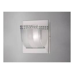 Netlighting Charis Flush Wall Lamp Switched 1 Light Polished Chrome Glass Crystal in Grey - thumbnail 2