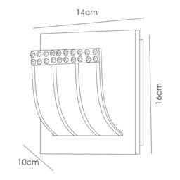 Netlighting Charis Flush Wall Lamp Switched 1 Light Polished Chrome Glass Crystal in Grey - thumbnail 3