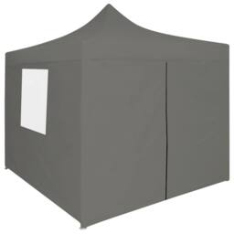 Berkfield Home Foldable Party Tent Pop-Up with 4 Sidewalls 3x3 m Anthracite in Black - thumbnail 2