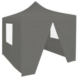 Berkfield Home Foldable Party Tent Pop-Up with 4 Sidewalls 3x3 m Anthracite in Black - thumbnail 1