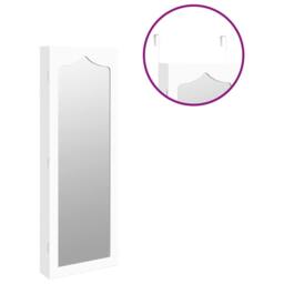 Berkfield Home Mirror Jewellery Cabinet Wall Mounted White 37.5x10x106 cm - thumbnail 9