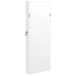 Berkfield Home Mirror Jewellery Cabinet Wall Mounted White 37.5x10x106 cm - thumbnail 7