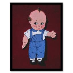 Artery8 Retro Boy Kewpie Deer Acres Fun Park Margolies Framed Wall Art Print in Red - Size: A4 - thumbnail 1