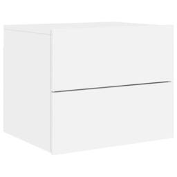 Berkfield Home Wall-mounted Bedside Cabinets with LED Lights 2 pcs White - thumbnail 6
