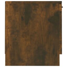 Berkfield Home TV Cabinet Smoked Oak 140x35x40 cm Engineered Wood in Brown - Size: 140 x 35 x 40 cm - thumbnail 6