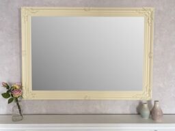 Downton Interiors Antique Style Extra Large Cream Wood Frame Wall Mirror 106cm x 75cm in Ivory - Size: XL - thumbnail 1