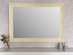 Downton Interiors Antique Style Extra Large Cream Wood Frame Wall Mirror 106cm x 75cm in Ivory - Size: XL - thumbnail 2