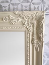 Downton Interiors Antique Style Extra Large Cream Wood Frame Wall Mirror 106cm x 75cm in Ivory - Size: XL - thumbnail 5