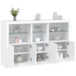Berkfield Home Sideboard with LED Lights White 162x37x100 cm - Size: 162 x 37 x 100 cm - thumbnail 2