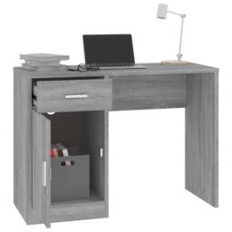 Berkfield Home Desk with Drawer&Cabinet Grey Sonoma 100x40x73 cm Engineered Wood - Size: 100 x 40 x 73 cm - thumbnail 4