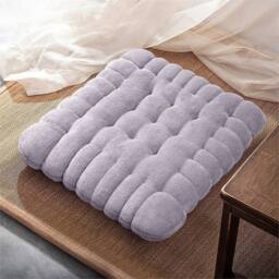 Kelvenix Milk Velvet Cookies-Light Grey 7cm Thick Cotton Seat Cushion Mat in Light Grey - Size: 100 cm x 190 cm - thumbnail 3