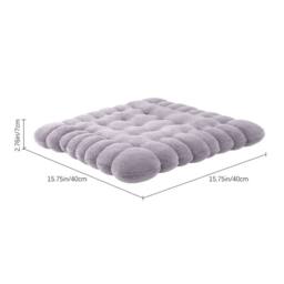 Kelvenix Milk Velvet Cookies-Light Grey 7cm Thick Cotton Seat Cushion Mat in Light Grey - Size: 100 cm x 190 cm - thumbnail 2