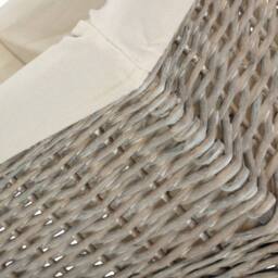 Red Hamper Grey Wash White Cotton Lined Willow Storage Baskets - Size: Large - thumbnail 4