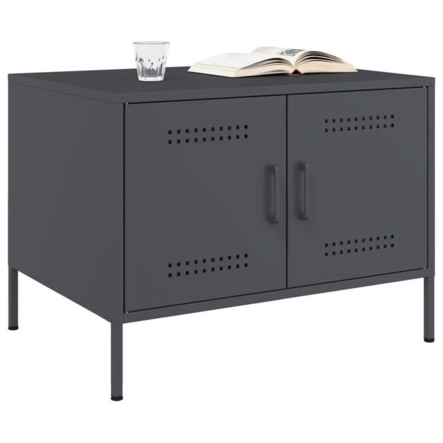 Berkfield Home Sturdy Coffee Table Anthracite 68x50x50.5 cm Steel in Dark Grey - image 1