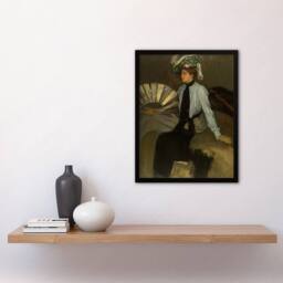 Artery8 Alfred Henry Maurer Young Woman With Fan Framed Wall Art Print in Brown - Size: A4 - thumbnail 4