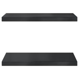 Berkfield Home Wall Shelves 2 pcs 50x30x3 cm Black Stainless Steel - Size: 50 x 30 x 3 cm - thumbnail 5