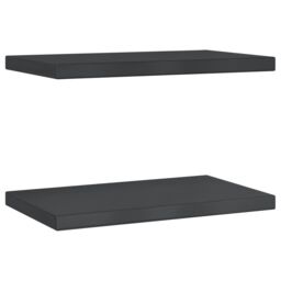 Berkfield Home Wall Shelves 2 pcs 50x30x3 cm Black Stainless Steel - Size: 50 x 30 x 3 cm - thumbnail 2