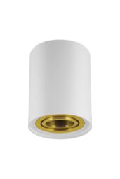 CGC Lighting 'Prince' White GU10 Adjustable Surface Ceiling Downlight Flush Spot light with Gold Bezel - thumbnail 2