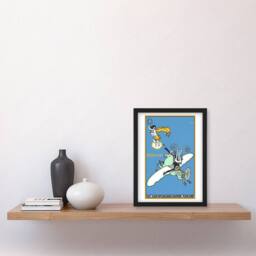 Artery8 Moriz Jung The Aeroplegasus Anzani Engines Advert Framed Art Print in Blue - Size: A3 - thumbnail 2