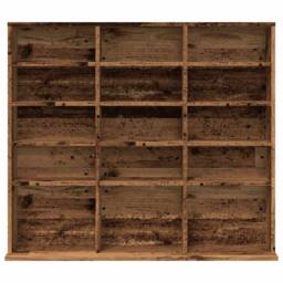 Berkfield Home CD Cabinet Old Wood 100x23x89.5 cm Engineered Wood in Brown - thumbnail 4